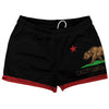 California US State Flag Shorty Short Gym Shorts 2.5" Inseam Made In USA by Tribe Lacrosse