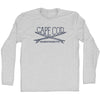 Cape Cod Surf Break Crossed Surf Board Surfing Destination Adult Cotton Long Sleeve T-Shirt by Tribe Lacrosse