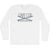 Cape Cod Surf Break Crossed Surf Board Surfing Destination Adult Cotton Long Sleeve T-Shirt by Tribe Lacrosse