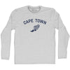 Cape Town Running Track Winged Foot Adult Cotton Long Sleeve T-shirt by Tribe Lacrosse