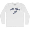 Cape Town Running Track Winged Foot Adult Cotton Long Sleeve T-shirt by Tribe Lacrosse