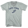 Cape Town Running Track Winged Foot Adult Tri-Blend V-neck T-shirt by Tribe Lacrosse