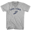 Cape Town Running Track Winged Foot Adult Cotton V-neck T-shirt by Tribe Lacrosse