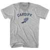 Cardiff Running Track Winged Foot-Adult Cotton V-neck T-shirt by Tribe Lacrosse