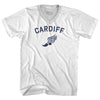 Cardiff Running Track Winged Foot-Adult Cotton V-neck T-shirt by Tribe Lacrosse
