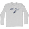 Carlisle Running Track Winged Foot Adult Cotton Long Sleeve T-shirt by Tribe Lacrosse