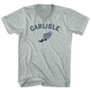 Carlisle Running Track Winged Foot Adult Tri-Blend V-neck T-shirt by Tribe Lacrosse