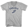 Carlisle Running Track Winged Foot Adult Cotton V-neck T-shirt by Tribe Lacrosse