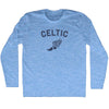 Celtic Running Track Winged Foot Adult Tri-Blend Long Sleeve T-shirt by Tribe Lacrosse
