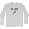 Celtic Running Track Winged Foot Adult Cotton Long Sleeve T-shirt by Tribe Lacrosse