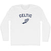 Celtic Running Track Winged Foot Adult Cotton Long Sleeve T-shirt by Tribe Lacrosse