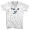 Celtic Running Track Winged Foot Adult Cotton V-neck T-shirt by Tribe Lacrosse