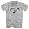 Charlton Running Track Winged Foot-Adult Cotton V-neck T-shirt by Tribe Lacrosse