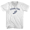 Charlton Running Track Winged Foot-Adult Cotton V-neck T-shirt by Tribe Lacrosse