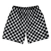 Checkerboard 1 Inch Black and Grey Medium Athletic Running Fitness Exercise Shorts 7" Inseam Shorts Made In USA by Tribe Lacrosse