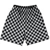 Checkerboard 1 Inch Black and Grey Medium Basketball Practice Shorts Made In USA by Tribe Lacrosse