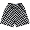 Checkerboard 1 Inch Black and Grey Medium Lacrosse Shorts Made In USA by Tribe Lacrosse