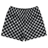 Checkerboard 1 Inch Black and Grey Medium Rugby Shorts Made In USA by Tribe Lacrosse