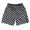 Checkerboard 1 Inch Black and Grey Medium Soccer Shorts Made In USA by Tribe Lacrosse