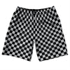 Checkerboard 1 Inch Black and Grey Medium 10" Swim Shorts Made in USA by Tribe Lacrosse