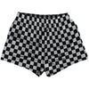 Checkerboard 1 Inch Black and Grey Medium Womens & Girls Sport Shorts End Made In USA by Tribe Lacrosse