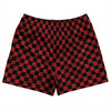 Checkerboard 1 Inch Black and Red Dark Rugby Shorts Made In USA by Tribe Lacrosse