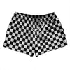 Checkerboard 1 Inch Black and White 2.5" Swim Shorts Made in USA by Tribe Lacrosse