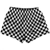 Checkerboard 1 Inch Black and White Womens & Girls Sport Shorts End Made In USA by Tribe Lacrosse