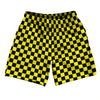 Checkerboard 1 Inch Black and Yellow Soccer Shorts Made In USA by Tribe Lacrosse