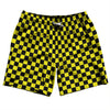 Checkerboard 1 Inch Black and Yellow Swim Shorts 7" Made in USA by Tribe Lacrosse