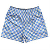 Checkerboard 1 Inch Blue Carolina and White Rugby Shorts Made In USA by Tribe Lacrosse