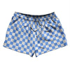 Checkerboard 1 Inch Blue Carolina and White 2.5" Swim Shorts Made in USA by Tribe Lacrosse