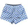 Checkerboard 1 Inch Blue Carolina and White Womens & Girls Sport Shorts End Made In USA by Tribe Lacrosse