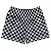 Checkerboard 1 Inch Blue Navy Almost Black and White Rugby Shorts Made In USA by Tribe Lacrosse