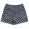Checkerboard 1 Inch Blue Navy And Grey Medium Rugby Shorts Made In USA by Tribe Lacrosse