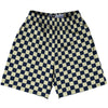 Checkerboard 1 Inch Blue Navy and Vegas Gold Lacrosse Shorts Made In USA by Tribe Lacrosse