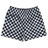 Checkerboard 1 Inch Blue Navy and White Rugby Shorts Made In USA by Tribe Lacrosse