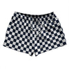 Checkerboard 1 Inch Blue Navy and White 2.5" Swim Shorts Made in USA by Tribe Lacrosse