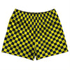 Checkerboard 1 Inch Blue Navy and Yellow Canary Rugby Shorts Made In USA by Tribe Lacrosse