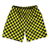 Checkerboard 1 Inch Blue Navy and Yellow Canary Soccer Shorts Made In USA by Tribe Lacrosse