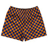 Checkerboard 1 Inch Blue Royal and Tennessee Orange Rugby Shorts Made In USA by Tribe Lacrosse