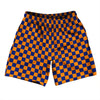 Checkerboard 1 Inch Blue Royal and Tennessee Orange Soccer Shorts Made In USA by Tribe Lacrosse