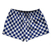 Checkerboard 1 Inch Blue Royal and White 2.5" Swim Shorts Made in USA by Tribe Lacrosse