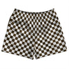 Checkerboard 1 Inch Brown Dark and White Rugby Shorts Made In USA by Tribe Lacrosse