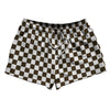 Checkerboard 1 Inch Brown Dark and White 2.5" Swim Shorts Made in USA by Tribe Lacrosse