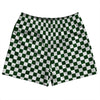 Checkerboard 1 Inch Green Forest and White Rugby Shorts Made In USA by Tribe Lacrosse