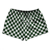Checkerboard 1 Inch Green Forest and White 2.5" Swim Shorts Made in USA by Tribe Lacrosse