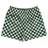 Checkerboard 1 Inch Green Hunter and White Rugby Shorts Made In USA by Tribe Lacrosse