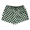 Checkerboard 1 Inch Green Hunter and White 2.5" Swim Shorts Made in USA by Tribe Lacrosse