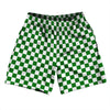 Checkerboard 1 Inch Green Kelly and White Soccer Shorts Made In USA by Tribe Lacrosse